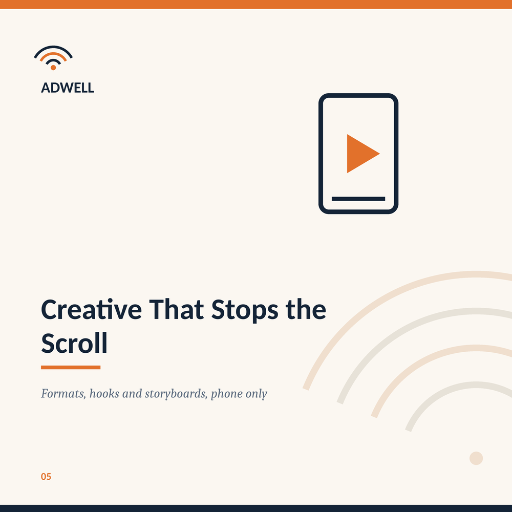 Creative That Stops the Scroll — Adwell digital guide cover