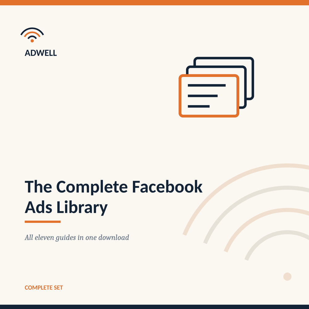 The Complete Facebook Ads Library for Small Business — Adwell digital guide cover
