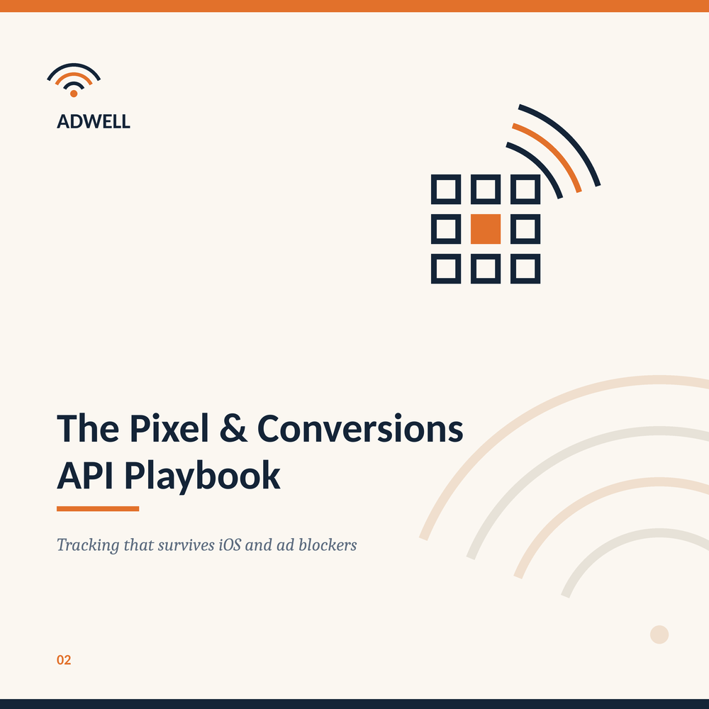 The Pixel & Conversions API Playbook — Adwell digital guide cover